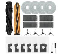 Kit di ricambio per robot aspirapolvere Mova V50 Ultra e X50 Pro, 22 pezzi, tra cui due spazzole principali, filtri HEPA, sacchetti per la polvere, spazzole laterali, mocio morbido, strumenti di