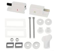 Kit di ricambio per sedile WC Soft Close per installazione fissa con componenti in acciaio inossidabile e ABS, compatibile con copriwater standard (bianco)