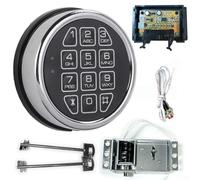 Kit di ricambio per serratura elettronica di sicurezza con tastiera digitale, finitura cromata, blocco solenoide, 2 chiavi di sostituzione, struttura in lega di zinco, per casseforti domestiche