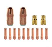 Kit di ricambio per ugello e diffusore per Bernard NS-5818C D-1, 10 punte incluse, accessori per saldatura MIG in rame e ottone (T023)