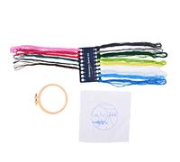 Kit di ricamo a forma rotonda del kit da ricamo fai -da -te con aghi da cucire per un segnalibro a ciondolo di portachiavi artigianali