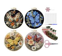 Kit di ricamo a tema farfalla - Farfalla creativa Colorata,Kit di ricamo con modello - Per pratica intrattenimento apprendimento imparare progetto scolastico famiglia donne uomini amici