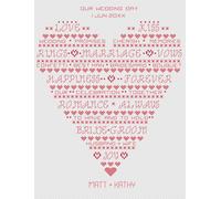 Kit Di Ricamo Blackwork O Schema Di Florashell - Cuore Nuziale