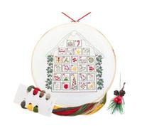 Kit di ricamo calendari 'avvento - pacchetto fili festosi, base ornamenti in tessuto colorato | Set ricci decorativi per arte natalizia fatta a mano, decorazioni natalizie personalizzate attività