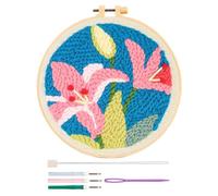 Kit Di Ricamo Per Principianti - Tessuto Da Ricamo Stampato, Set Di Arte Da Parete Di Ricamo Floreale | Kit Di Punzonatura Di Ricamo Di , Kit Di Ricamo Stampato A Mano, Kit Di A