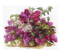 Kit di ricamo punto croce, motivo fiori/bouquet 41 x 32 cm