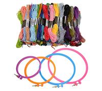 Kit di ricamo rotondo in plastica in plastica Crumpista ricamo per il ricamo filo da ricamo strumenti da ricamo fai -da -te per bambini principianti