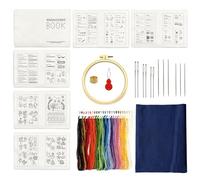 Kit di ricamo,Set di Iniziazione Interattiva Ricamo - Guida alle Forniture Riutilizzabili per Imparare a Progetti Divertenti Artigianato per Ragazze e Donne Libero e Decorazione Casa