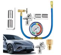 Kit di ricarica AC per auto, kit di ricarica AC | Valvola perforante con manometro e rubinetto per manutenzione del refrigerante automobilistico, officina, garage, manutenzione stagionale commerciale