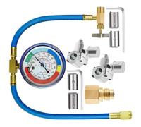 Kit di ricarica AC per auto, kit di ricarica automatica AC - Valvola perforante con manometro e rubinetto per manutenzione del refrigerante automobilistico, officina, garage, manutenzione stagionale