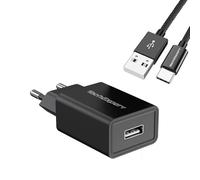 Kit di ricarica compatibile con tablet Samsung Tab S3 Tab S4 e tutti i modelli con porta USB di tipo C, colore: Nero