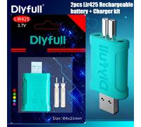 Kit di ricarica e batteria ricaricabile Lir425 pezzi per canne da pesca notturna con luci luminose in punta, allarmi per la pesca dalla riva galleggianti luminosi e attrezzatura notturna LED