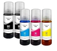 Kit Di Ricarica For Flacone Di Inchiostro Colorante T544 544 Da 70 Ml - Compatibile Con Epson EcoTank L3150 L3110 L3100 L3210 L3250 L1110 5190 - Stampante A Getto D'inchiostro(5PC)