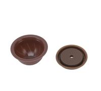 Kit di Ricarica per Cialde di caffè Riutilizzabili con 5 Cialde Vuote, 2 Dischi per Capsule in Silicone, Cucchiaio, Pennello per Vertuoline (BROWN)