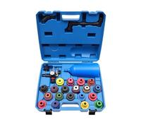 Kit di ricarica per olio motore, 24 pezzi, con unità ad aria compressa, 19 tappi di chiusura, imbuto 2 litri, kit per cambio dell'olio, per Audi BMW, Mercedes, officina, manutenzione auto, riparazione