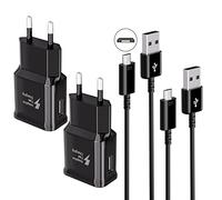 Kit di Ricarica Rapida Adattiva Compatibile con Samsung Tablet/Telefono Galaxy S7/S7 Edge/S6/S6 Plus/A6/J7/J3/Note5 4, USB 2.0 Caricabatterie Rapido e Cavo Micro USB 1,5 m (Confezione da 2)