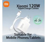 Kit di ricarica super veloce originale Xiaomi da 120W (Tipo-A + Tipo-C) per smartphone, tablet e altri dispositivi; caricatore rapido intelligente portatile; versione UE Brand Xiaomi SpecificationsPro