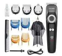 Kit di Rifinitura Facciale 3 in 1 BarberBoss, Tagliacapelli, Rifinitore di Dettagli e Barba, Regolacapelli da Uomo, Quadrante di Controllo di Precisione, 4 Pettini Guida, 100% Impermeabile, QR-6086