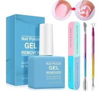 Kit di rimodellamento dello smalto per unghie gel, 15 ml di rimozione dello smalto in gelo facilmente e rapidamente con spacciatore per cuticole, raschietto e file, non è necessario ammollo o avvolgi