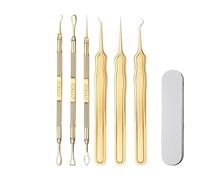 Kit di rimozione dei punti neri, estrattore di comedoni, pinzette curve for punti neri, kit di strumenti for schiacciare i brufoli, strumenti for l'estrazione dei brufoli for una rimozione rapida e se