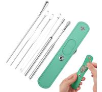 Kit di rimozione del cerimonia - Cleaner per orecchie in metallo alternativo ecologico | Kit di pulizia 'orecchio a molla a molla costante | Punta in acciaio a punta liscia Scegli per la casa o l'