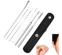 Kit Di Rimozione Del Cervello - Kit Detergente Per Cerchi Per Cerchiio Professionale - Strumenti Di Prelievo A 6 Con Borsa Per La Conservazione Da Viaggio | Kit Di Pulizia 'orecchio In Accia