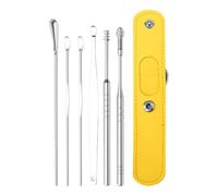 Kit di rimozione del cervello - Set di utensili per detergente inossidabile multiuso con tasca portatile, curetta auricolare flessibile | Soluzione di igiene riutilizzabile sicura per bambini per adul