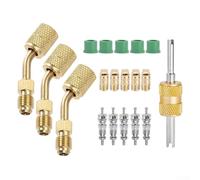 Kit di rimozione del nucleo della valvola dell'adattatore del condizionatore d'aria R410A con adattatori a 45 gradi per split per sistemi HVAC e servizio di refrigerazione