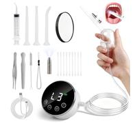 Kit di rimozione della pietra tonsillare, kit elettrico per la rimozione di tonsille con luce LED regolabile montata sulla punta, aspirazione delicata a 3 livelli, punte in silicone morbido, tazza di