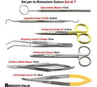 Kit di Rimozione Sutura Chirurgia Dentale Forbici Microchirurgia Porta Aghi Iris