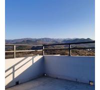 Kit di ringhiera per esterni corti, portici, patio, terrazza, balcone, scala, tetto - Sistema di ringhiera impermeabile in acciaio zincato nero con pali (altezza 30 cm L 11)