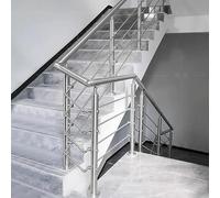 Kit di ringhiere per scale in acciaio inox, per interni ed esterni, per terrazze, terrazze, scale e portici, sistema di atterraggio da 1,7 m/1,8 m, per uso residenziale e scolastico