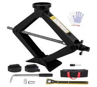 Kit di riparazione del cric a forbice da 3 tonnellate con cuscinetto in gomma strumenti for la sostituzione della ruota scorta auto chiave a L