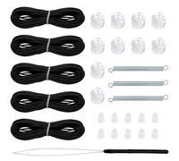Kit di riparazione di Tonalità pieghettata RV - Set di Sostituzione catena cieca | Tabs Cieco Verticale per Rimorchi da Viaggio e campeggiatori, per la riparazione, Nero , Se référer au