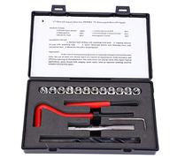 Kit di riparazione filettatura 17 pezzi,M10x1.25 utensile inserti filettati per trapano a punta ritorta in acciaio inox, con scatola, per il trasferimento di filettatura pollici a mm