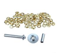 Kit di riparazione in ottone, 103 pezzi, con 50 occhielli e 50 rondelle e 3 strumenti per tende, tettoie, bandiere, copertura per piscina e sacco a pelo