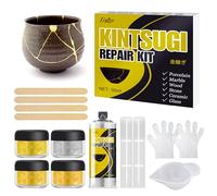 kit di Riparazione Kintsugi - 50 ml di Alimenti Sicuri in Lavastoviglie per la Riparazione di Ceramiche e Porcellana, Resina di Riparazione in Ceramica per Ciotole, Piastre, Vasi, Regali Significativi