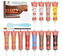 Kit di Riparazione Pelle, 12 Colori Crema per la Riparazione della Pelle, Set di Riparazione in Pelle per Graffi e Segni di Usura per Divano, Sedili Auto, Prodotti in Pelle