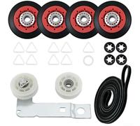 Kit di riparazione per asciugatrice 4392067 compreso W10837240 puleggia folle rullo di supporto e cinghia per essiccatori elettrici a gas compatibile con più modelli (1)
