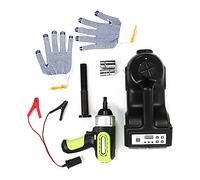 Kit di riparazione per auto con jack da pavimento elettrico 3 in 1, pompa ad aria, torcia a LED