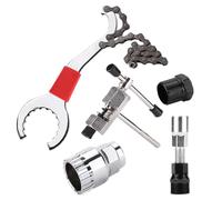 Kit di riparazione per bici, kit multifunzione integrato per la cura della bici da strada, set di strumenti di manutenzione portatile fisso e chiave a gancio per officina meccanica