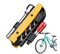 Kit di riparazione per bicicletta, portatile, multifunzione, con inserti | Set di attrezzi per bici da strada per assistenza alle forature, casa, garage, pendolari, sentieri, moto, strada