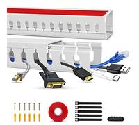 Kit di riparazione per canali via cavo, canalina aperta per cavi TV, correttore cavi, tunnel di gestione dei cavi sotto la scrivania(40cm*2)