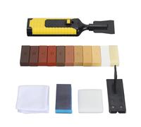 Kit di riparazione per cera per pavimenti Kit di riparazione professionale per pavimenti in legno per graffi, crepe, fori con 11 colori di riempimento a cera dura per pavimenti in
