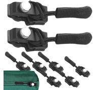 Kit di riparazione per cerniera, universale, istantaneo, con denti scorrevoli, testa a vite con 3 diverse dimensioni, sostituzione per giacche, zaini, bagagli, sacco a pelo (12 pezzi)