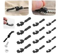 Kit di riparazione per cerniere, cursori universali per riparazione istantanea con denti a vite di 3 dimensioni diverse, set di ricambio per cerniere rimovibili per cucire vestiti, giacche, zaini (12