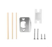 Kit di riparazione per chiavistello della porta con più tasselli e viti in legno, progettato per telai di porte standard con fori per viti distanziati da 1 5/8 pollici