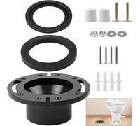 Kit di riparazione per guarnizioni WC per camper resistente compatibile con Thetford 300 310 320 unità 3 pollici presa flangia pavimento e guarnizione a sfera inclusa plastica nera di lunga durata