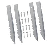 Kit di riparazione per pali di recinzione, 4 pezzi, picchetti di riparazione per pali di recinzione, ancoraggi a terra per correzione di ancoraggi in legno