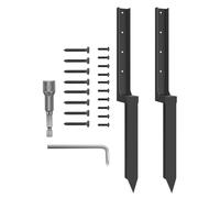 Kit di riparazione per pali di recinzione, supporto per pali da terra, facile e veloce, in metallo pesante, punte ispessite per protezione per recinzioni sporgenti, riparazione del terreno del prato